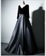Long Sleeves Evening Dress Prom Party Dresses V Neck Long Formal Evening Gowns
