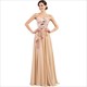 Peacock Embroidered Chiffon Long Evening Dress For Formal Party