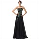 Peacock Embroidered Chiffon Long Evening Dress For Formal Party