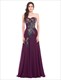 Peacock Embroidered Chiffon Long Evening Dress For Formal Party