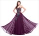 Peacock Embroidered Chiffon Long Evening Dress For Formal Party