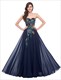 Peacock Embroidered Chiffon Long Evening Dress For Formal Party