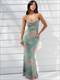 Floral Sleeveless Maxi Dress Print Elegant Backless Evening Party Swing