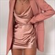 Solid Color Spaghetti Strap Satin Mini Slip Dress