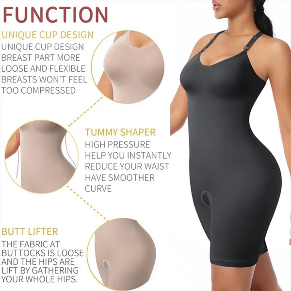 KESSER Body Shaper Femme Sans Couture Léger - Shapewear Gainant Ventre Plat Col V Bretelles Réglables