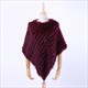 Rabbit Fur Poncho Wrap Scarves Rabbit Fur Shawl Triangle Cape Natural Free Shipping Spring Autumn Genuine Real Knitted Women