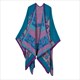 Autumn Winter Lattice Women Travel Shawl Imitation Cashmere European National Style Fork Thickened Cloak Ponchos Capes