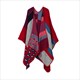 Autumn Winter Lattice Women Travel Shawl Imitation Cashmere European National Style Fork Thickened Cloak Ponchos Capes