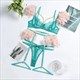 Feather Lingerie Lace Bra With Chain Sets Garters Erotic Costumes Transparent 3 Piece