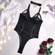 Transparent Mesh Bodysuit Lingerie Set For Women