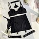 Lingeriey Underwear Intimate Uncensored Skirt Fancy Bra And Panty Outfits Koltailace Fine Satin Lace 5-Piece Sissy Seamless