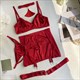 Lingeriey Underwear Intimate Uncensored Skirt Fancy Bra And Panty Outfits Koltailace Fine Satin Lace 5-Piece Sissy Seamless