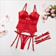 Koltailace Comfortable Meshy Underwear Breathable Body Shaping Split Clothing Ring Three-Piece Underwear Set With Steel