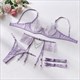 White Rhinestone Chain Lace Lingerie Set With Garter