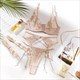 Embroidered Lingerie 3-Piece Set With Chain Garter Kit
