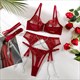 Embroidered Lingerie 3-Piece Set With Chain Garter Kit