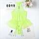 Women’S Black Patchwork Pu Leather Mesh Bodysuit One Piece Clubwear