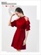 A-Line Knee Length Cocktail Dress With Illusion Lace Sleeves