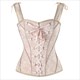 Steel Boned Lace Up Victorian Waist Trainer Bustier Top Overbust Corset