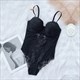 Stickerei-Push-Up-BH-Set mit Spitzenbesatz Shapewear-Bodysuit