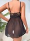 Floral Lace Night Dress With Bowknot