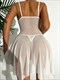 Women Crotchless Lace Sleepwear Pajamas Night Dress With G-String