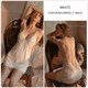 Satin Contrast Embroidery Lace Cami Dress With Flared Cuff Belt Robe Set