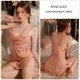 Satin-Spitze-Rüschen-Nachthemd und Kimono-Bademantel-Pyjama-Set