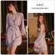 Satin-Spitze-Rüschen-Nachthemd und Kimono-Bademantel-Pyjama-Set