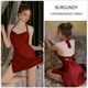 Satin Silk Lace-Up Halter Backless Nightgown And Robe Pajama Set