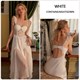 Lace Suspender Long Nightgown And Mesh Robe Sleepwear Set