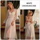 Lace Suspender Long Nightgown And Mesh Robe Sleepwear Set