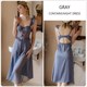 Lace Suspender Long Nightgown And Mesh Robe Sleepwear Set