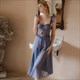 Vintage French Long Evening Dress And Mesh Robe Sleepwear