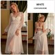Vintage French Long Evening Dress And Mesh Robe Sleepwear
