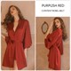 Satin Patchwork Lace Slip Dress And Robe Pajama Set