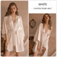 Satin Patchwork Lace Slip Dress And Robe Pajama Set