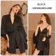 Satin Patchwork Lace Slip Dress And Robe Pajama Set