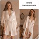 Satin Patchwork Lace Slip Dress And Robe Pajama Set