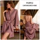 Satin Patchwork Lace Slip Dress And Robe Pajama Set
