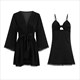 Silk Satin Bow Knot Nightdress And Robe Pajama Set