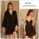 Silk Satin Bow Knot Nightdress And Robe Pajama Set