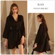 Silk Satin Bow Knot Nightdress And Robe Pajama Set