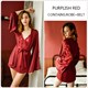 Satin Nightdress Bathrobe Pajamas For Women