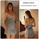 Satin Contrast Embroidery Lace Night Dress Pajama & Bathing Robe Set
