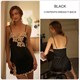 Satin Contrast Embroidery Lace Night Dress Pajama & Bathing Robe Set