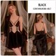 Women'S Velvet Floral Lace Robe Set