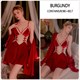 Women'S Velvet Floral Lace Robe Set