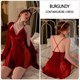 Velvet Pajama Slip Nightdress And Bath Robe Set