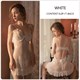 Blumenspitzen-Chemise-Nachthemd mit Rüschen, Mesh, Tanga und Bademantel-Set mit Gürtel